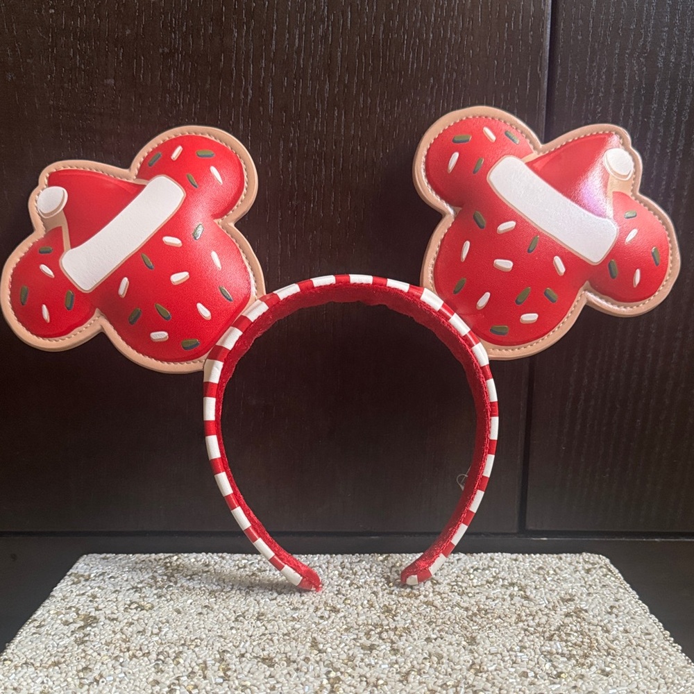 Red Santa Mickey Ears Headband